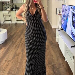 Princess Polly Black and White Polka Dot Midi Dress